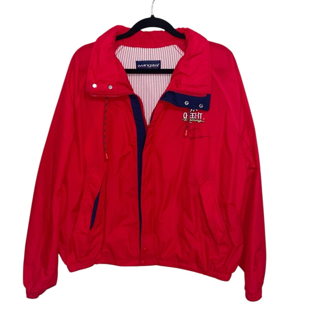 Vintage Larry Pearson Jacket Mens Large NASCAR Cheezit Signed Autographed USA